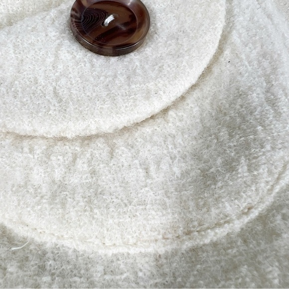 VINTAGE AVALIN Women’s XS Ivory Boiled Wool Double Breasted Crop Jacket - Picture 5 of 8